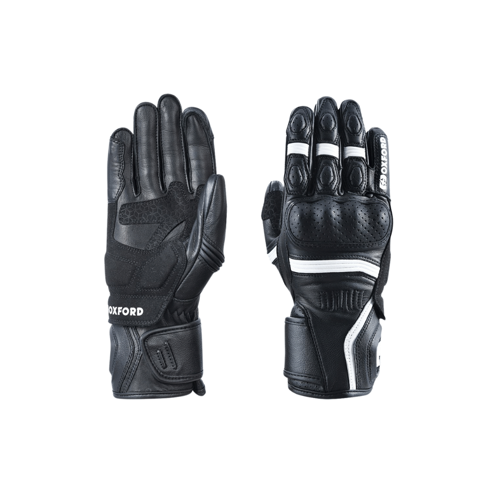 Oxford RP-5 2.0 Motorrad-Handschuhe – Sport-Lederhandschuhe Für Rennfeeling, Schwarz In Größe M