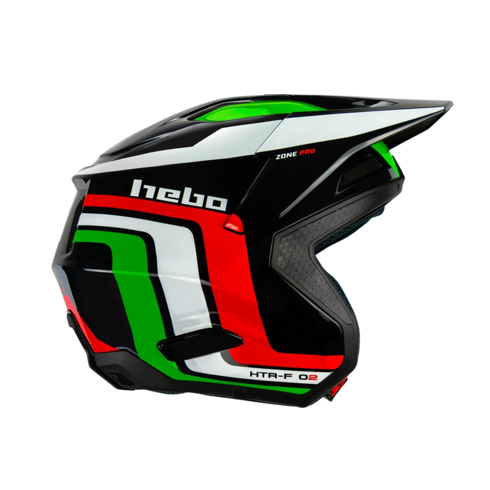 Hebo Zone Pro Classic Trials Helmet – Black / Green - Road and Trials