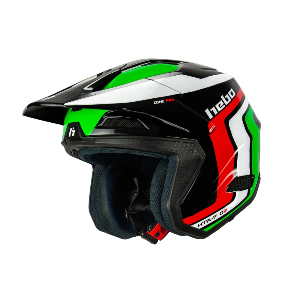 Hebo Zone Pro Classic Trials Helmet – Black / Green - Road and Trials