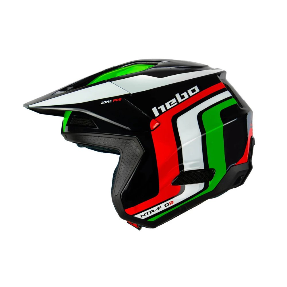 Hebo Zone Pro Classic Trials Helmet – Black / Green - Road and Trials