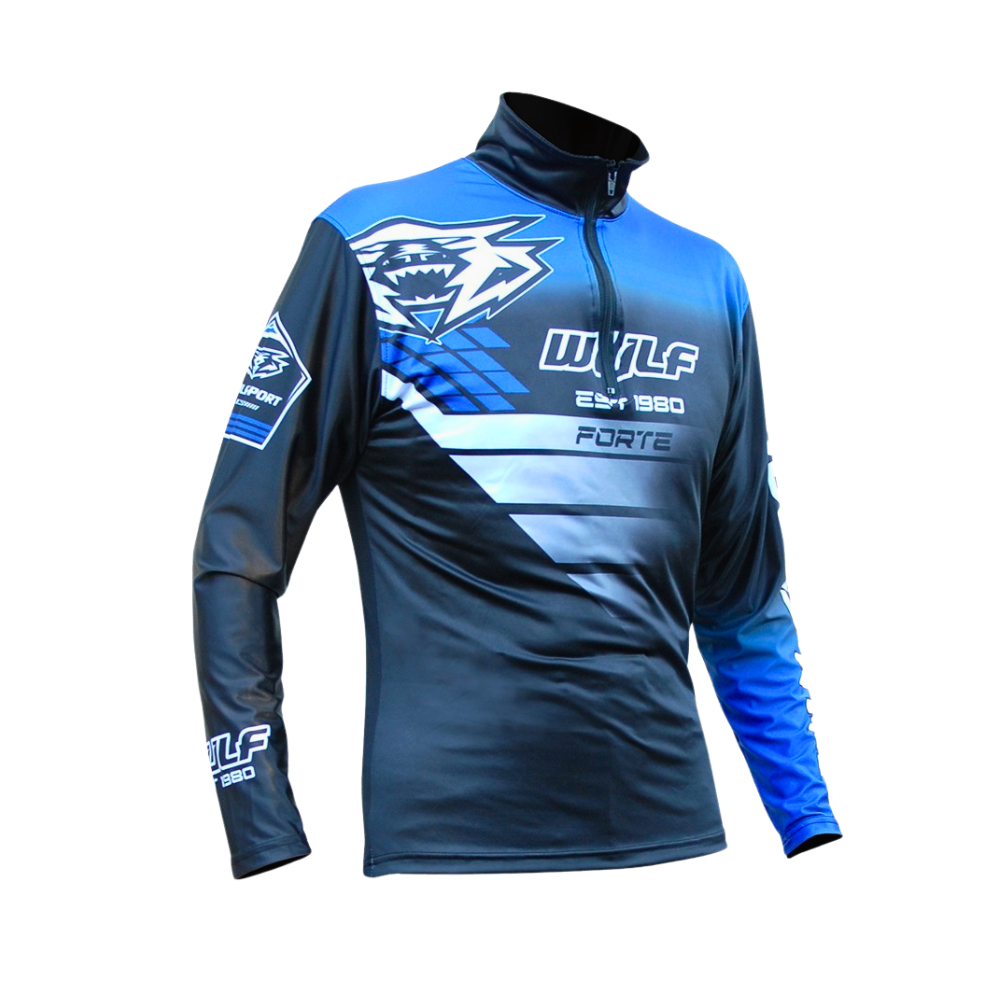 Wulfsport Adult Forte Comp Trial Shirt – Blue - Road and Trials