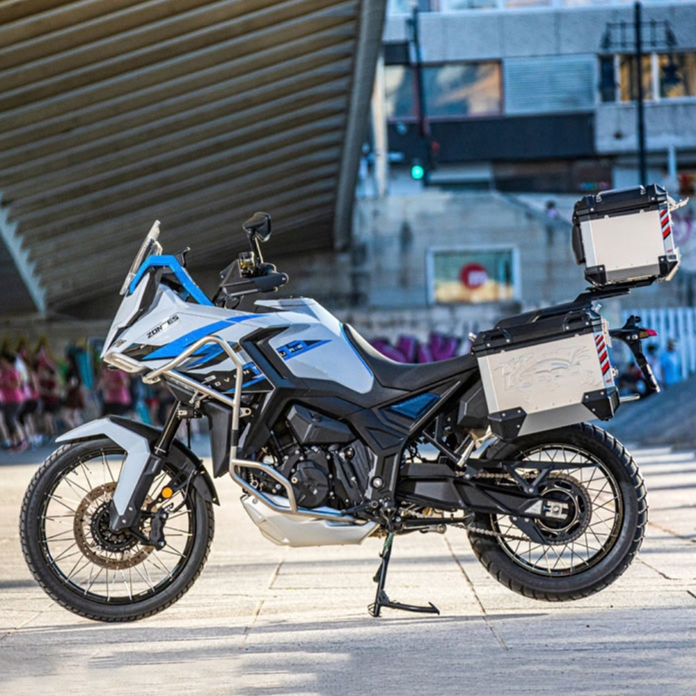 Zontes ZT703-F Adventure Bike + Full Luggage - Grey / Blue